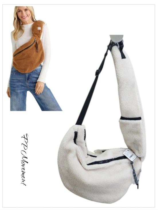 FP Movement by Free People Handbags - NWT FP Movement Overachiever Sherpa Sling Bag Cream